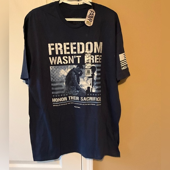 HOLD FAST Men Size XL Patriotic Navy Graphic Tee for Men. - Picture 4 of 5